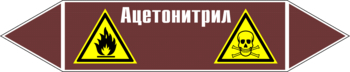 Маркировка трубопровода "ацетонитрил" (пленка, 716х148 мм) - Маркировка трубопроводов - Маркировки трубопроводов "ЖИДКОСТЬ" - Магазин охраны труда ИЗО Стиль