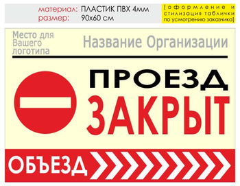 Информационный щит "объезд справа" (пластик, 90х60 см) t13 - Охрана труда на строительных площадках - Информационные щиты - Магазин охраны труда ИЗО Стиль